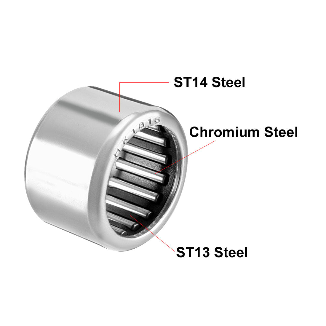Harfington Needle Roller Bearings, Open End Stamping Steel Drawn Cup, Metric