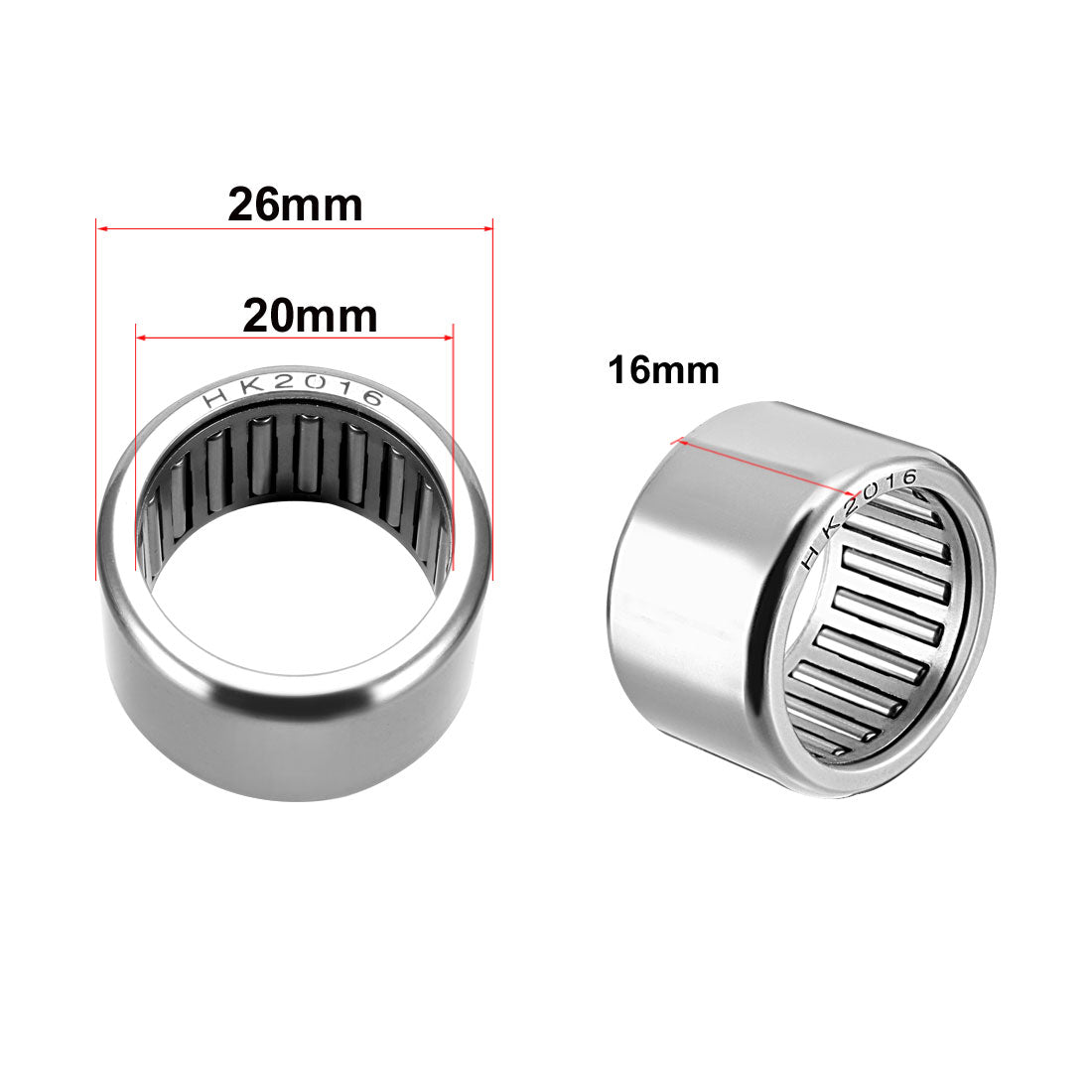 Harfington Needle Roller Bearings, Open End Stamping Steel Drawn Cup, Metric