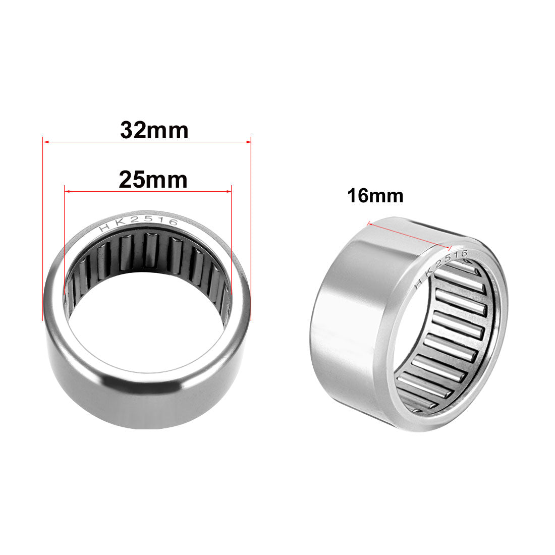 Harfington Needle Roller Bearings, Open End Stamping Steel Drawn Cup, Metric