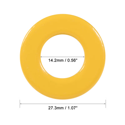Harfington 14.2 x 27.3 x 11mm Ferrite Ring Iron Powder Toroid Cores Yellow White