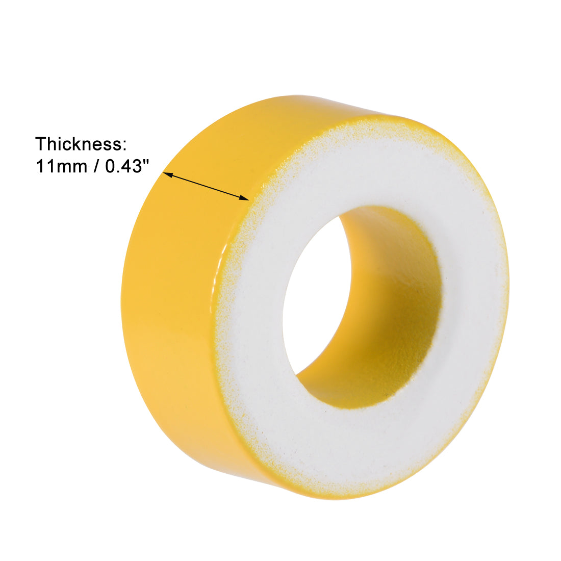 Harfington 14.2 x 27.3 x 11mm Ferrite Ring Iron Powder Toroid Cores Yellow White