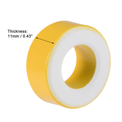 Harfington 14.2 x 27.3 x 11mm Ferrite Ring Iron Powder Toroid Cores Yellow White