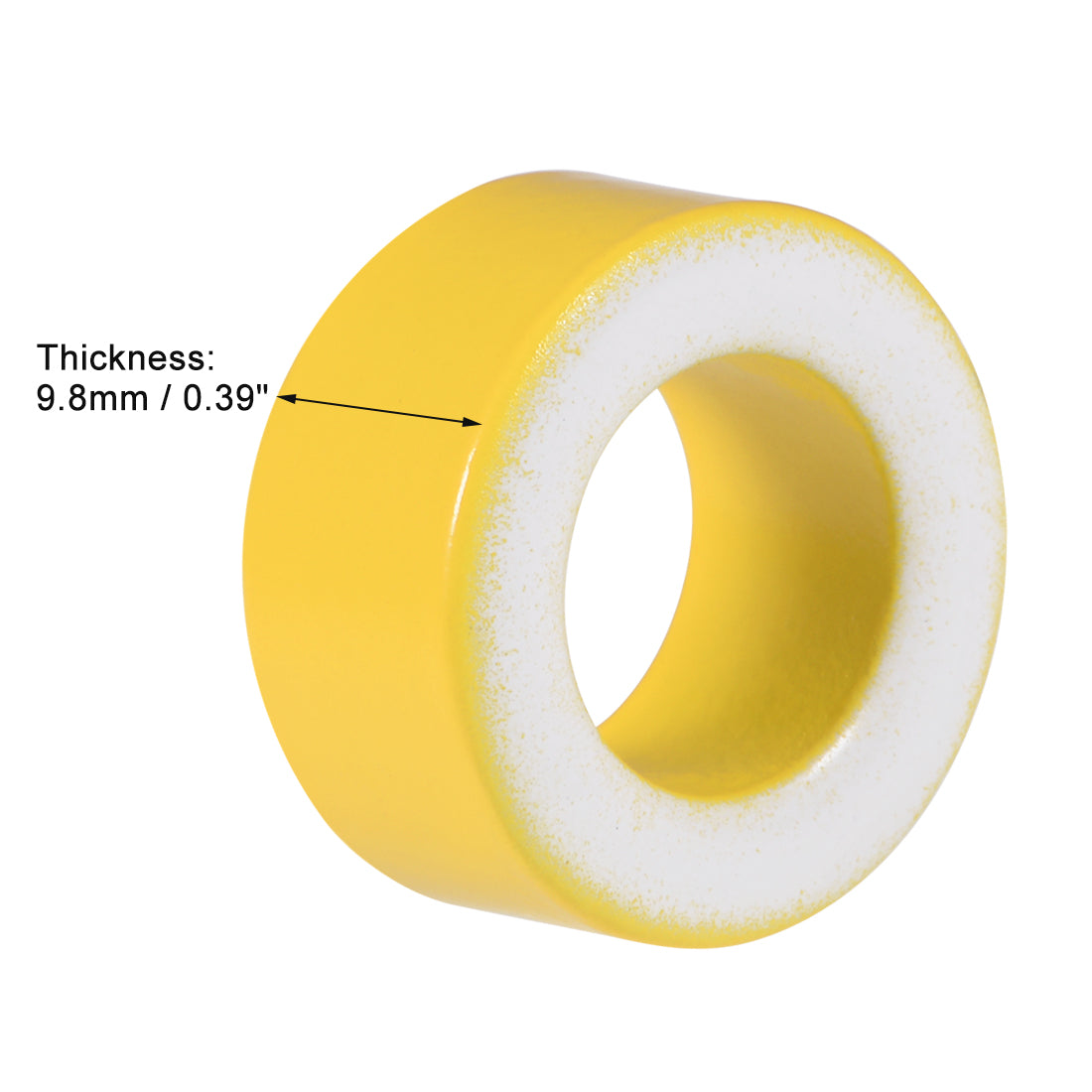 Harfington 17pcs 12 x 20.5 x 9.8mm Ferrite Ring Iron Powder Toroid Cores Yellow White