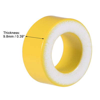 Harfington 17pcs 12 x 20.5 x 9.8mm Ferrite Ring Iron Powder Toroid Cores Yellow White