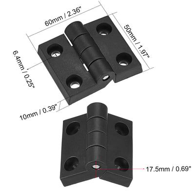 Harfington 12pcs Cabinet Gate Closet Door 60mm Length ABS Nylon Hinge