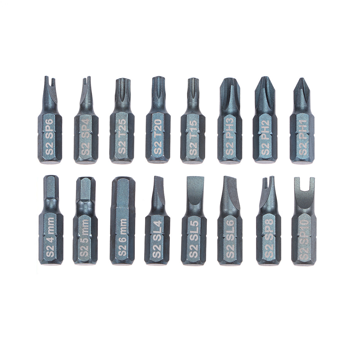 Harfington 17 In 1 Set 1/4 Inch Hex Shank 60mm Long S2 Magnetic Phillips Torx Screwdriver Bits