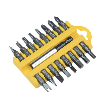 Harfington 17 In 1 Set 1/4 Inch Hex Shank 60mm Long S2 Magnetic Phillips Torx Screwdriver Bits