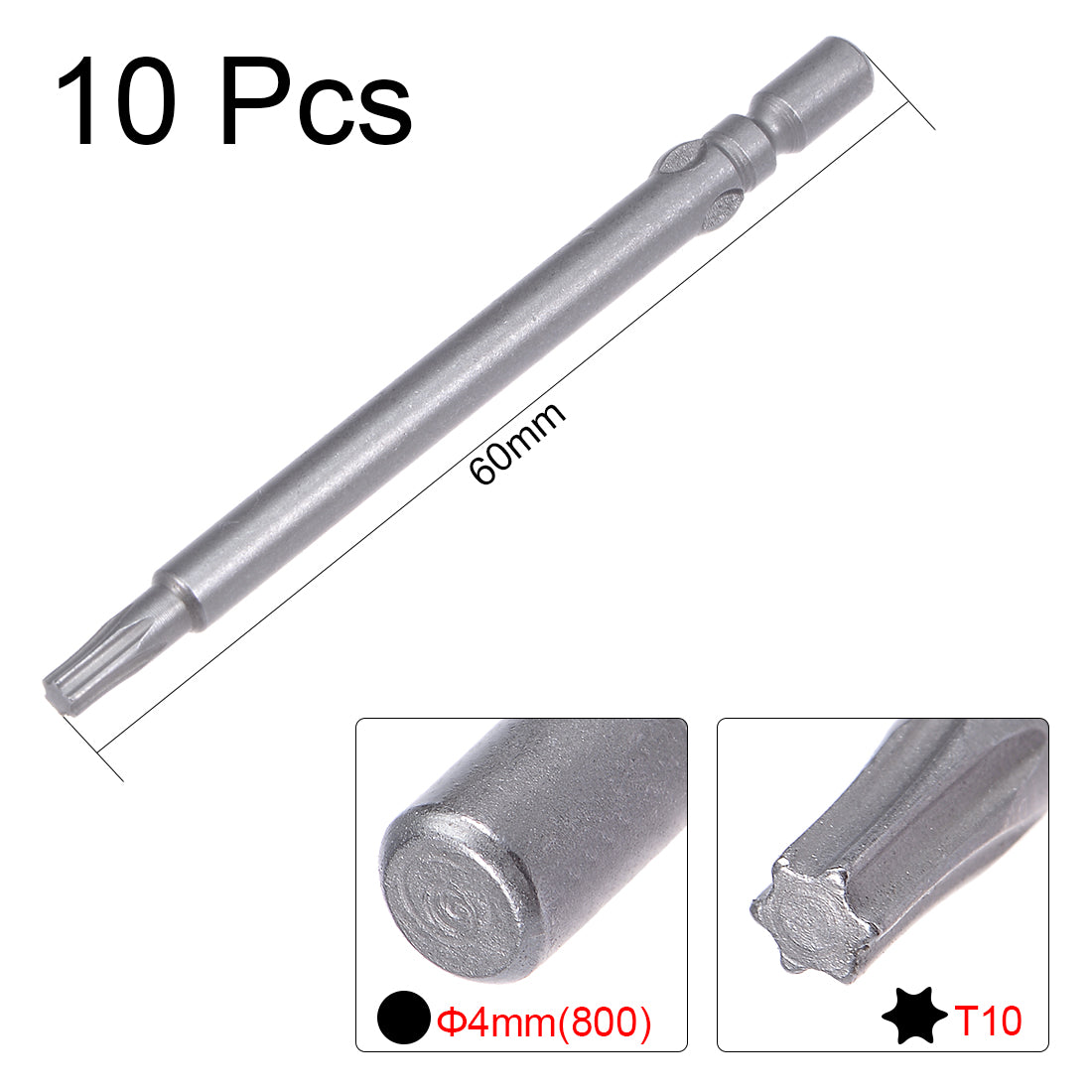 Harfington 10 Pcs Sandblasting Magnetic Torx Screwdriver Bits