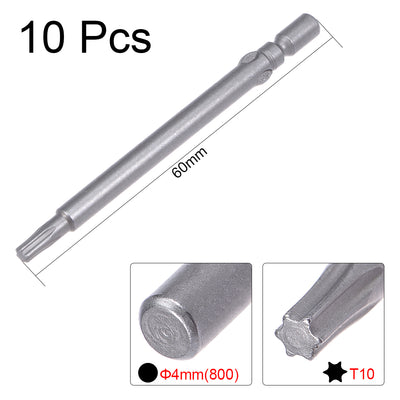 Harfington 10 Pcs Sandblasting Magnetic Torx Screwdriver Bits