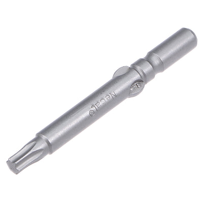 Harfington 10 Pcs 60mm Long 6mm Dia Round Shank Magnetic Torx Screwdriver Bits S2 High Alloy Steel