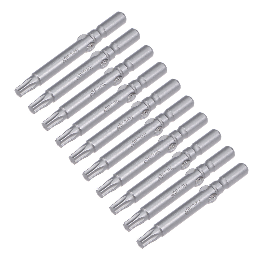 Harfington 10 Pcs 60mm Long 6mm Dia Round Shank Magnetic Torx Screwdriver Bits S2 High Alloy Steel