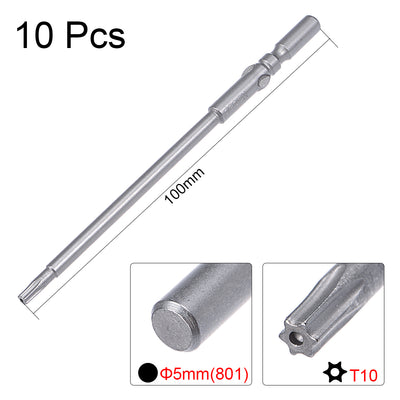 Harfington 10 Pcs Sandblasting Magnetic Torx Screwdriver Bits