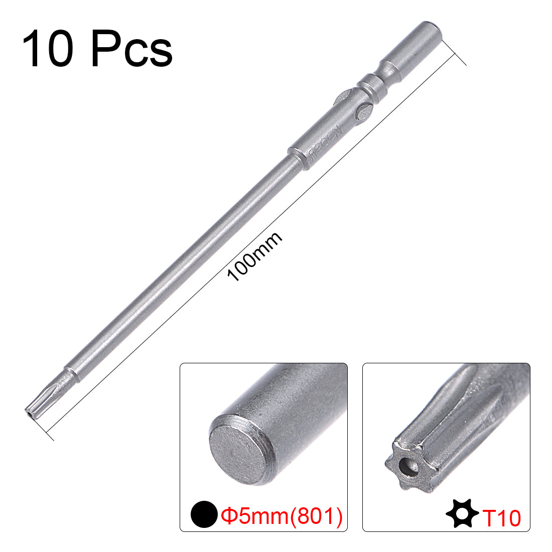 Harfington 10 Pcs Sandblasting Magnetic Torx Screwdriver Bits