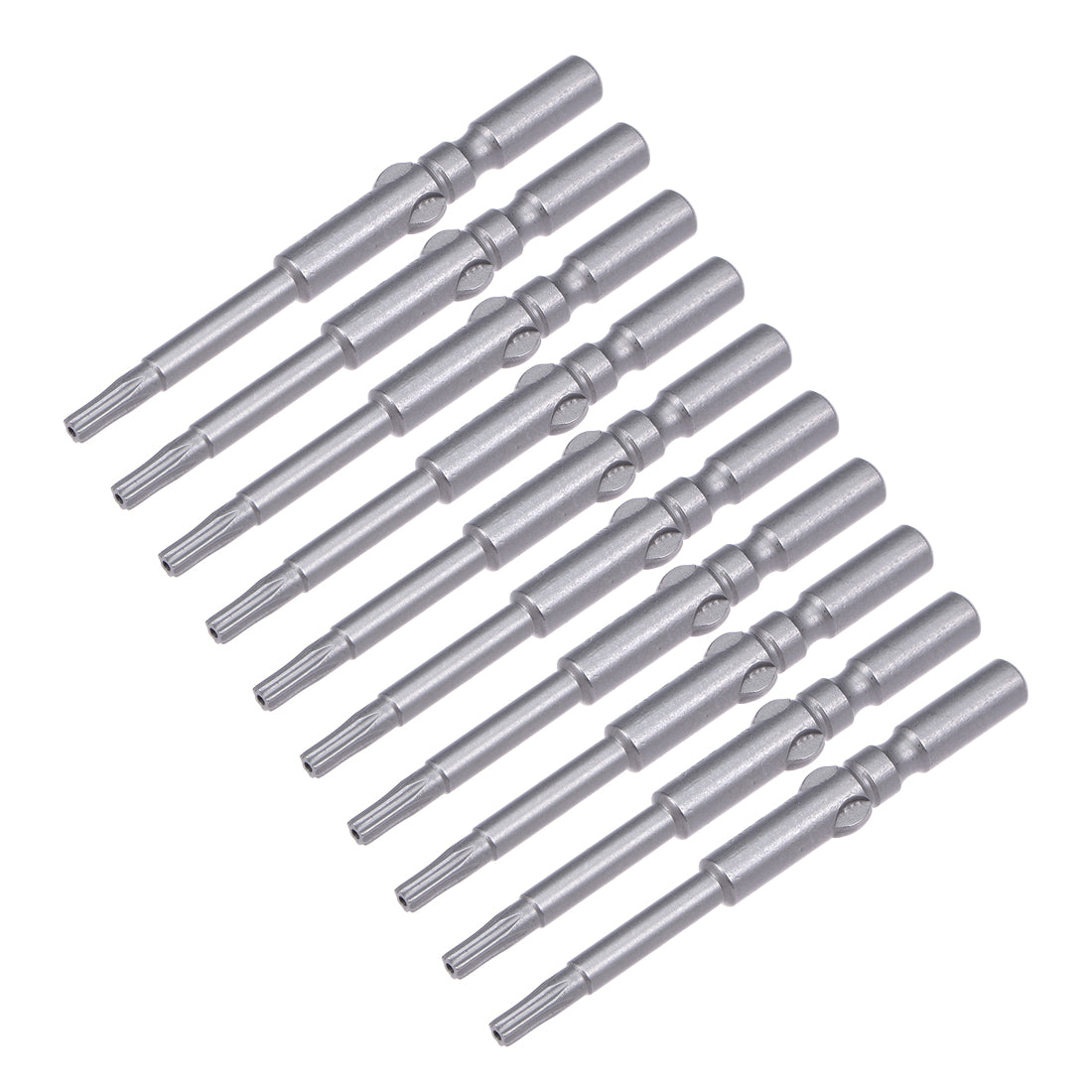 Harfington 10Pcs 60mm Long 5mm Dia Round Shank Magnetic Torx Security Screwdriver Bits S2 High Alloy Steel
