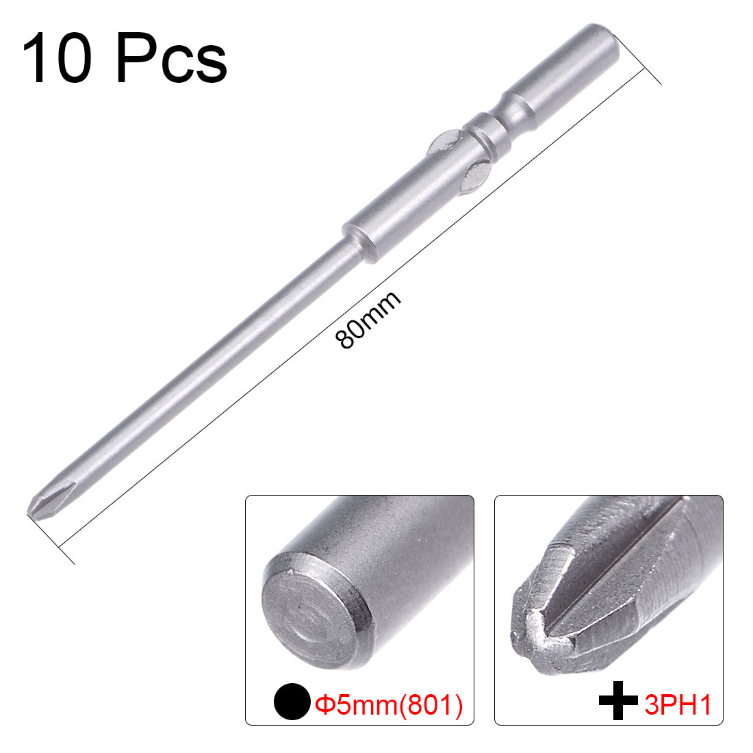 Harfington 5mm Shank PH1 Magnetic S2 Phillips Screwdriver Bit