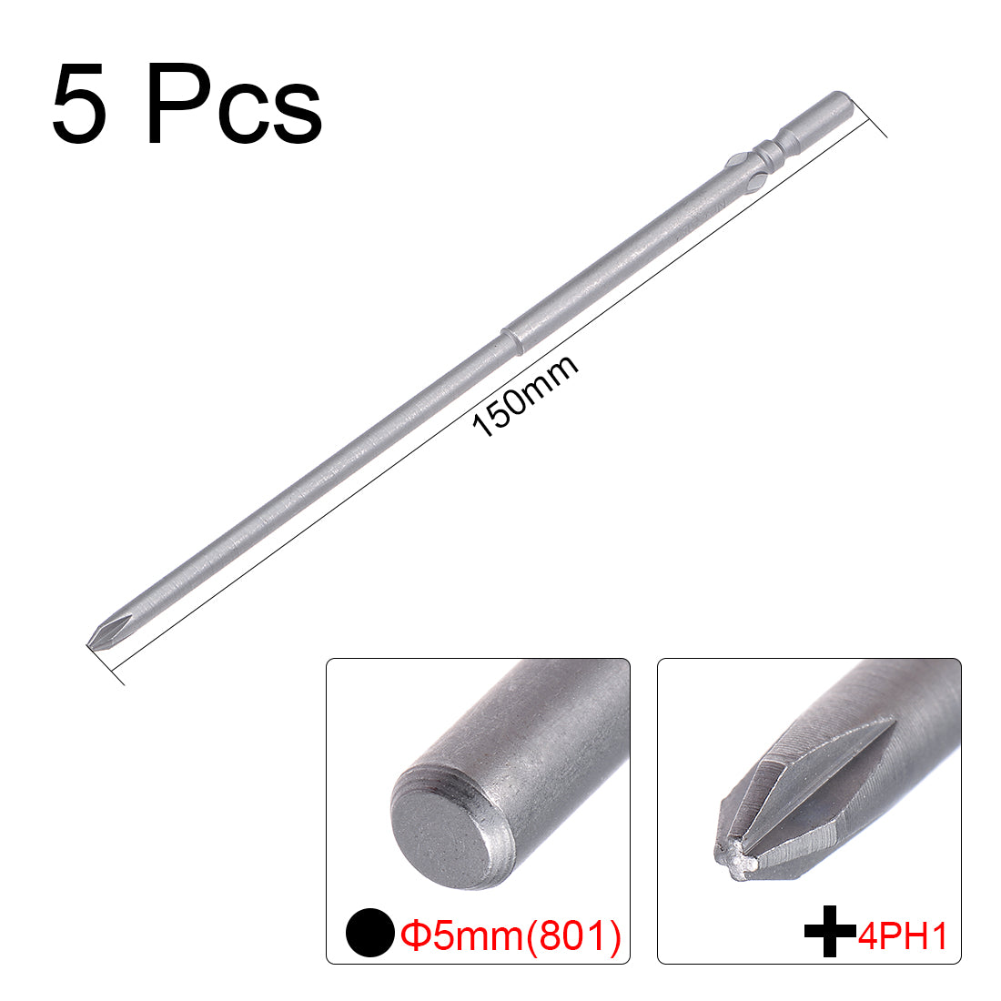 Harfington 5mm Shank PH1 Magnetic S2 Phillips Screwdriver Bit