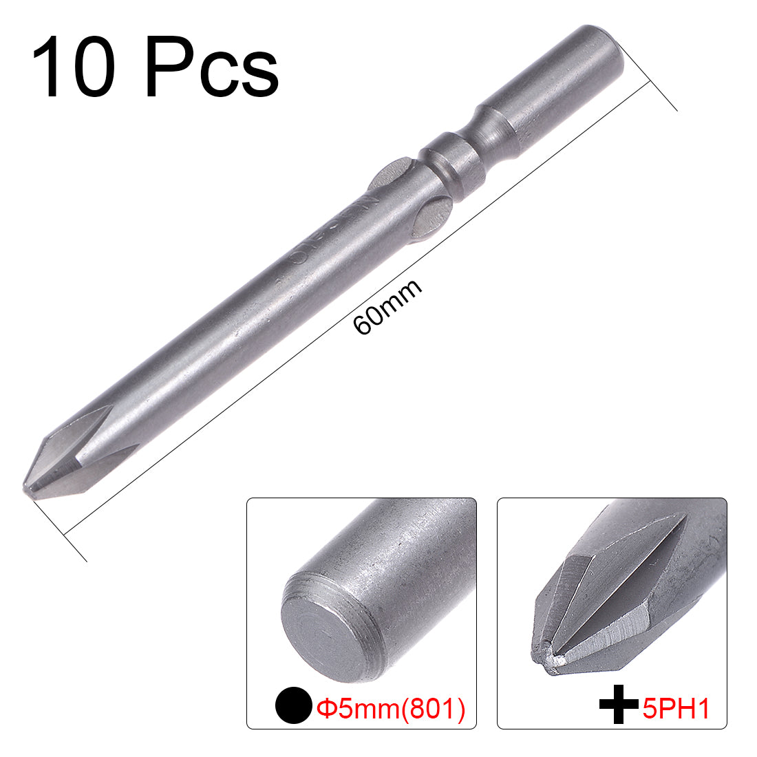 Harfington 5mm Shank PH1 Magnetic S2 Phillips Screwdriver Bit