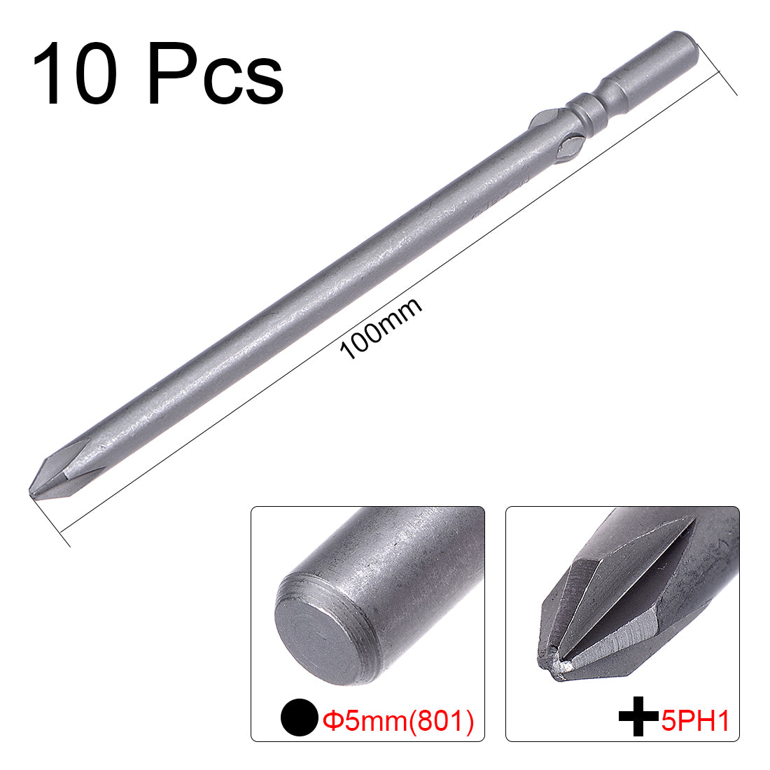 Harfington 5mm Shank PH1 Magnetic S2 Phillips Screwdriver Bit