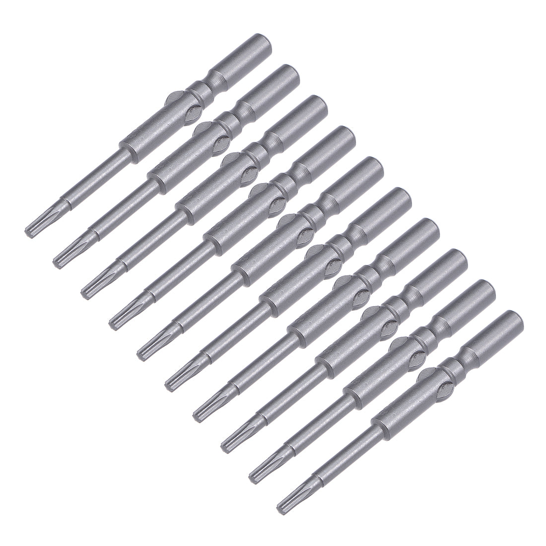 Harfington 10 Pcs 60mm Long 5mm Dia Round Shank Magnetic Torx Screwdriver Bits