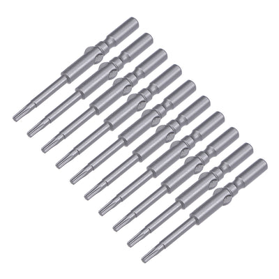 Harfington 10 Pcs 60mm Long 5mm Dia Round Shank Magnetic Torx Screwdriver Bits
