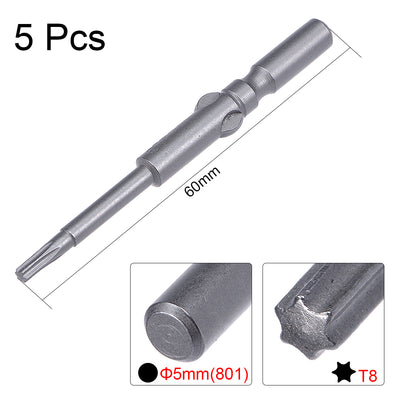 Harfington 10 Pcs Sandblasting Magnetic Torx Screwdriver Bits