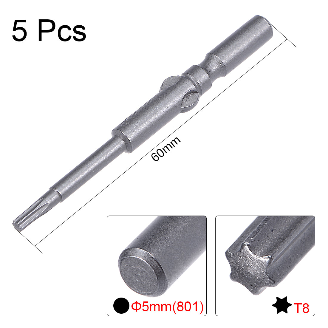 Harfington 10 Pcs Sandblasting Magnetic Torx Screwdriver Bits