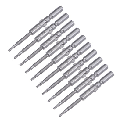 Harfington 10 Pcs 60mm Long 5mm Dia Round Shank Magnetic Torx Screwdriver Bits
