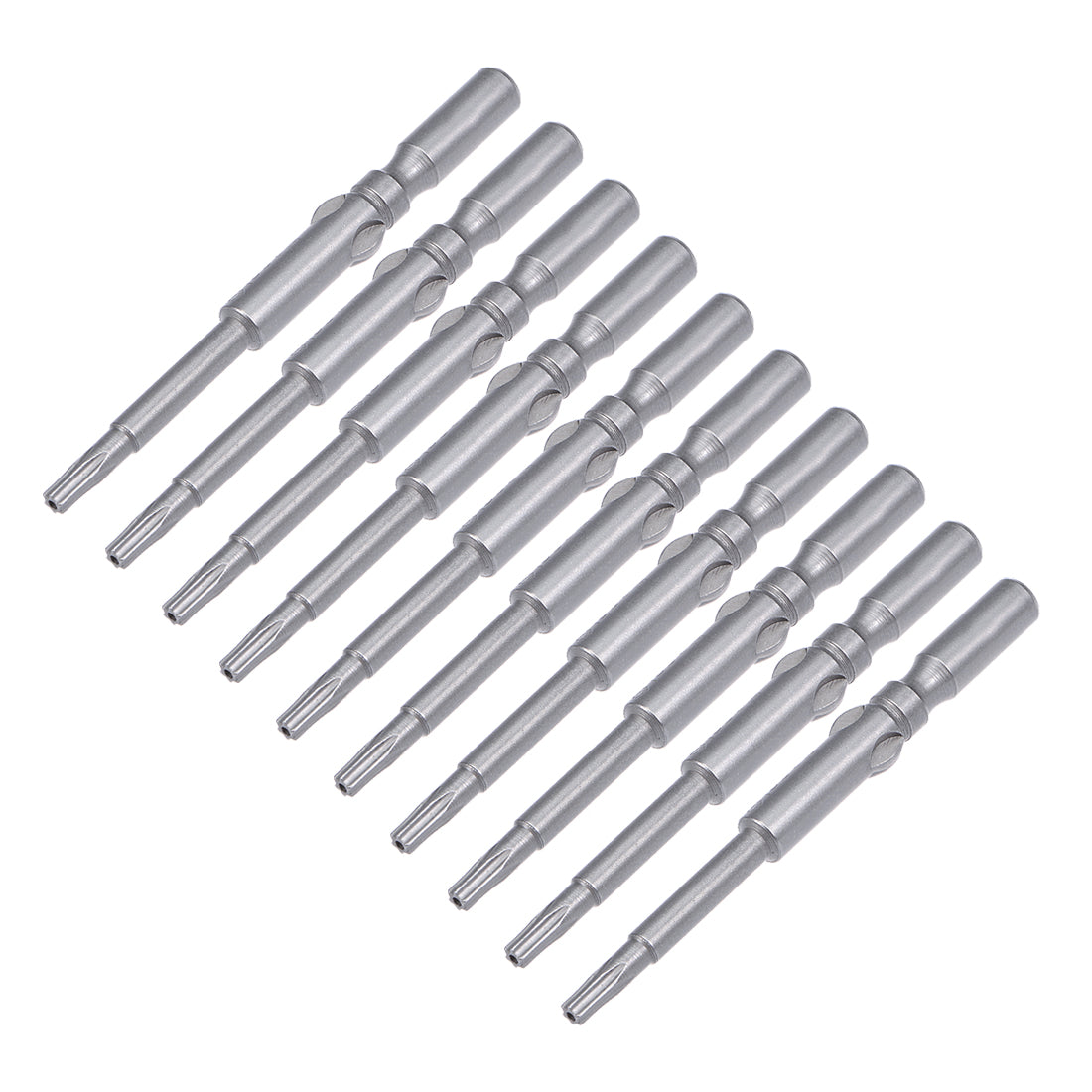 Harfington 10Pcs 60mm Long 5mm Dia Round Shank Magnetic Torx Security Screwdriver Bits S2 High Alloy Steel