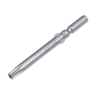 Harfington 10Pcs 60mm Long 5mm Dia Round Shank Magnetic Torx Security Screwdriver Bits S2 High Alloy Steel