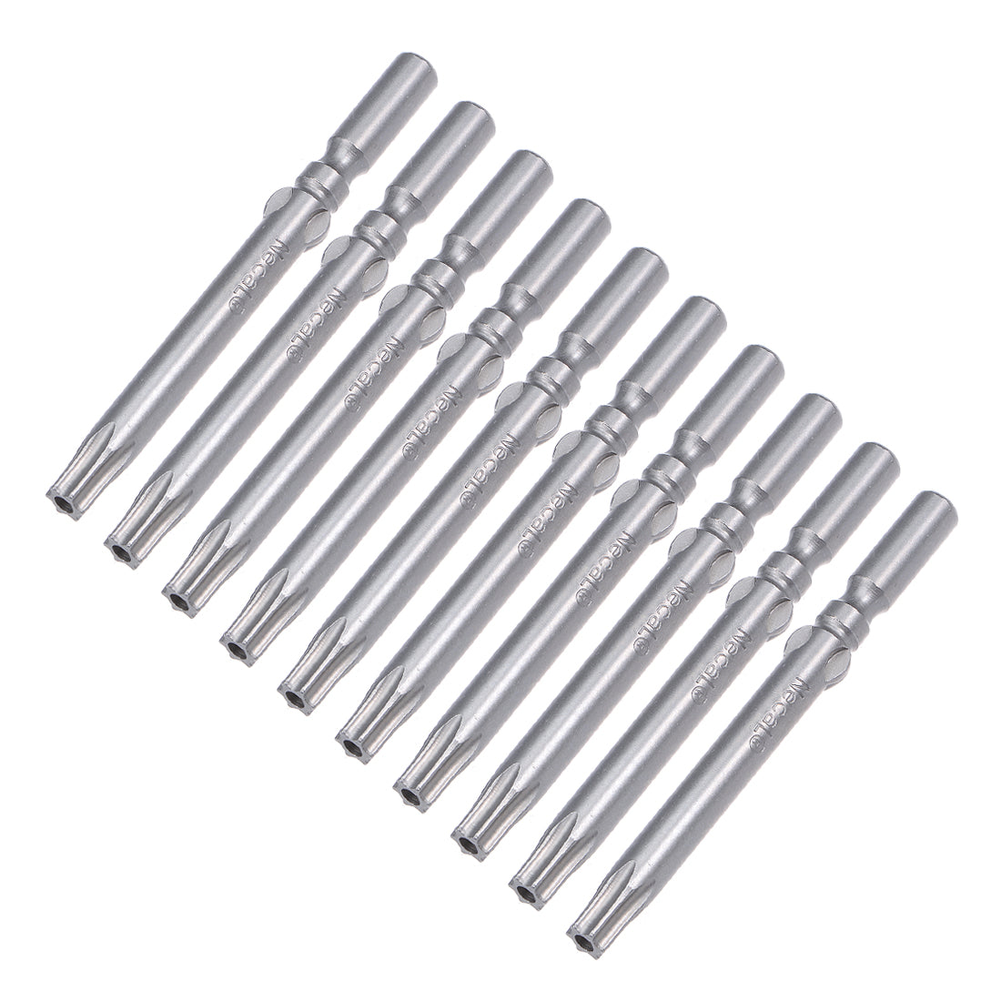 Harfington 10Pcs 60mm Long 5mm Dia Round Shank Magnetic Torx Security Screwdriver Bits S2 High Alloy Steel