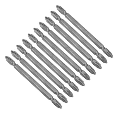 Harfington 10pcs 100mm 1/4" Hex Shank PH2 Magnetic Phillips Double-Ended Screwdriver Bit S2