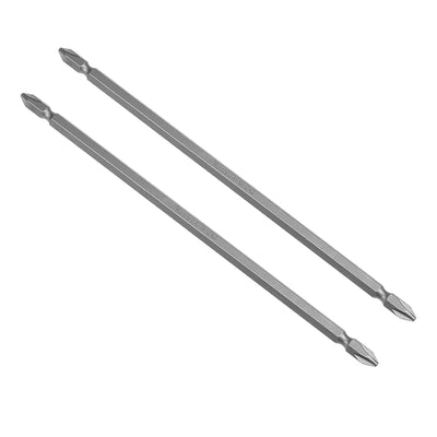 Harfington 2pcs 200mm 1/4" Hex Shank PH2 Magnetic Phillips Double-Ended Screwdriver Bits S2
