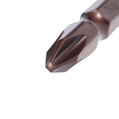 Harfington 10pcs 50mm 1/4" Hex Shank PH2 Magnetic Phillips Double-Ended Screwdriver Bits S2