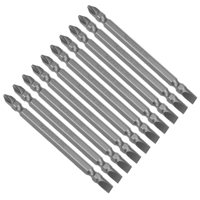 Harfington 10Pcs 100mm Long S2 Magnetic Phillips-Slotted Screwdriver Bits 6PH2 SL6 Hex Head