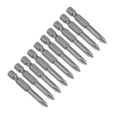 Harfington 10pcs 50mm 1/4" Hex Shank 5mm Magnetic Phillips Head Screwdriver Bits S2