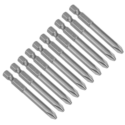 Harfington 10pcs 65mm 1/4" Hex Shank 6mm PH2 Magnetic Phillips Head Screwdriver Bits S2