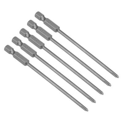 Harfington 5pcs 100mm 1/4" Hex Shank 3mm PH1 Magnetic Phillips Head Screwdriver Bits S2