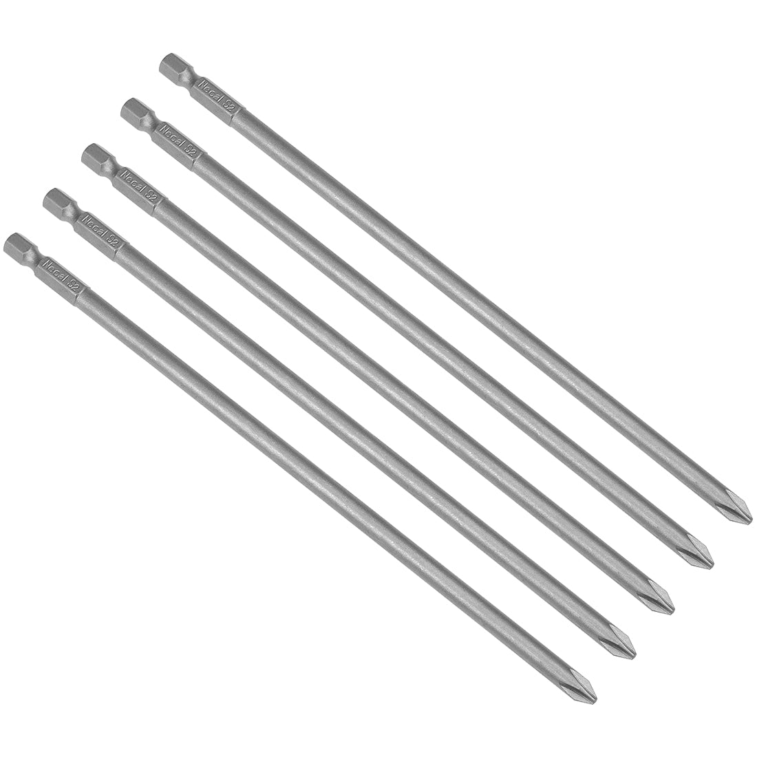 Harfington 5pcs 200mm 1/4" Hex Shank 6mm Magnetic Phillips Head Screwdriver Bits S2