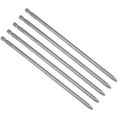 Harfington 5pcs 200mm 1/4" Hex Shank 6mm Magnetic Phillips Head Screwdriver Bits S2