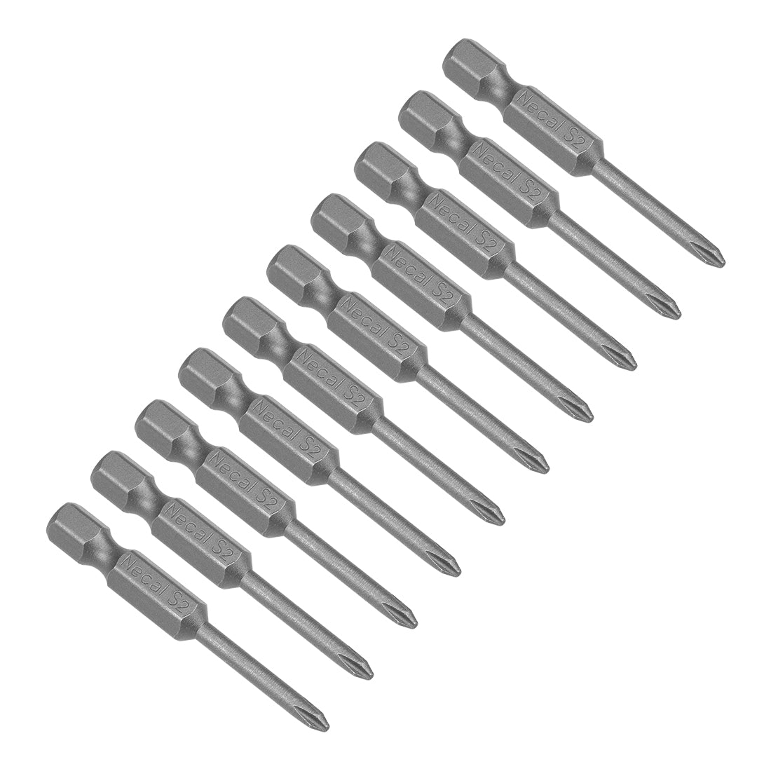Harfington 10pcs 50mm 1/4" Hex Shank 3mm Magnetic Phillips Head Screwdriver Bits S2
