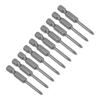 Harfington 10pcs 50mm 1/4" Hex Shank 3mm Magnetic Phillips Head Screwdriver Bits S2