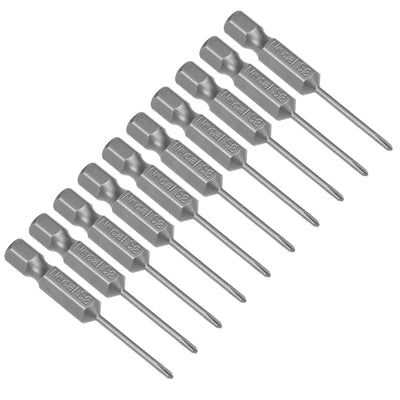 Harfington 10pcs 50mm 1/4" Hex Shank 1.6mm PH00 Magnetic Phillips Head Screwdriver Bits S2