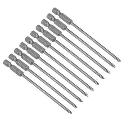 Harfington 10pcs 100mm 1/4" Hex Shank Magnetic Phillips Head Screwdriver Bit S2 Alloy Steel