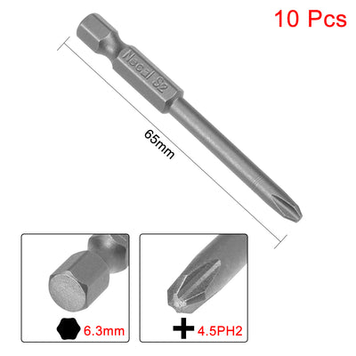 Harfington 10 Pcs Magnetic Phillips Screwdriver Bits, Hex Shank S2 Power Tools