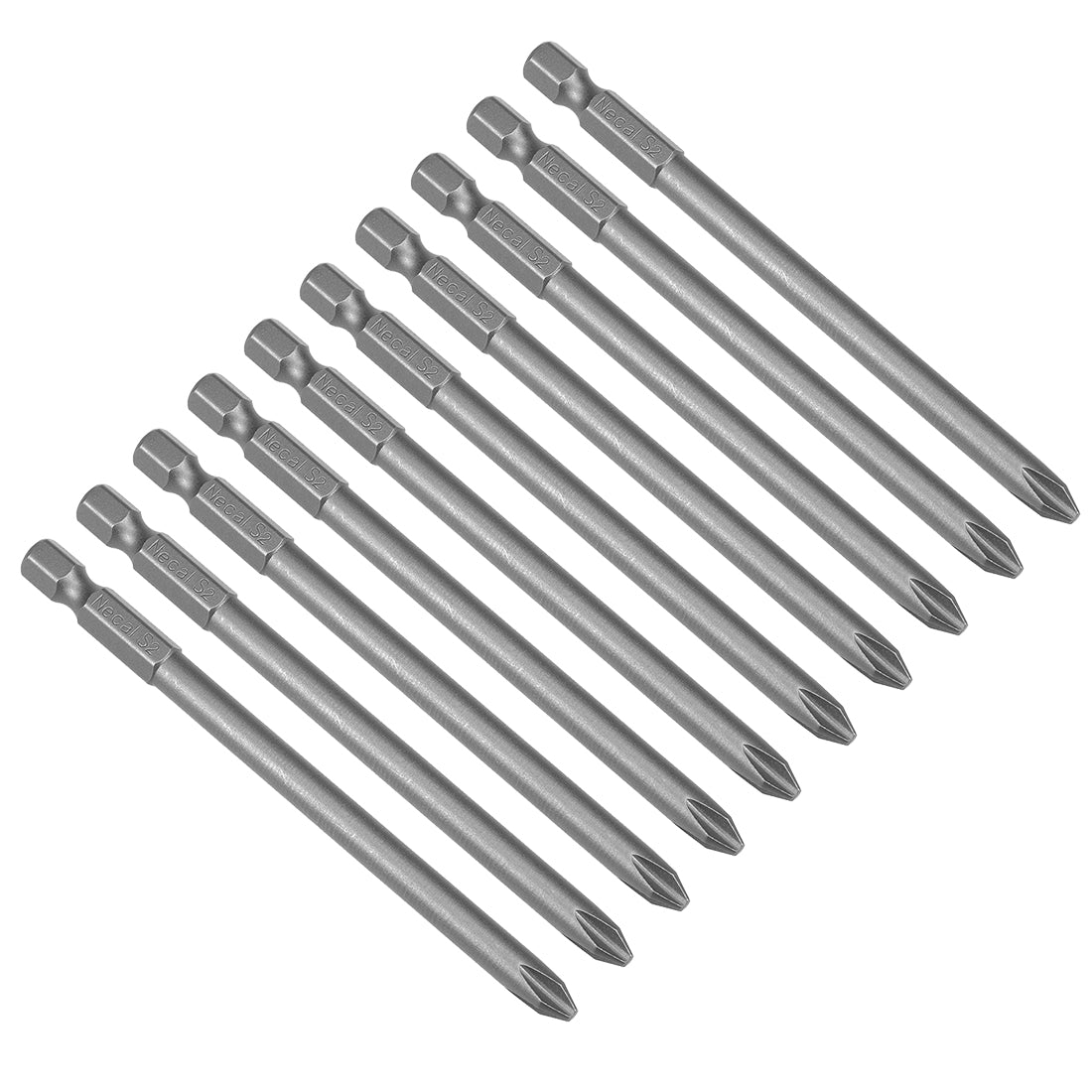 Harfington 10pcs 100mm 1/4" Hex Shank 6mm PH2 Magnetic Phillips Head Screwdriver Bits S2