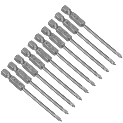 Harfington 10pcs 75mm 1/4" Hex Shank PH0 Magnetic Phillips Head Screwdriver Bits S2