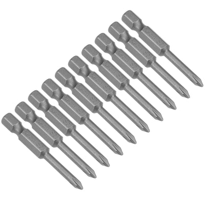 Harfington 10pcs 50mm 1/4" Hex Shank 3.5mm Magnetic Phillips Head Screwdriver Bits S2