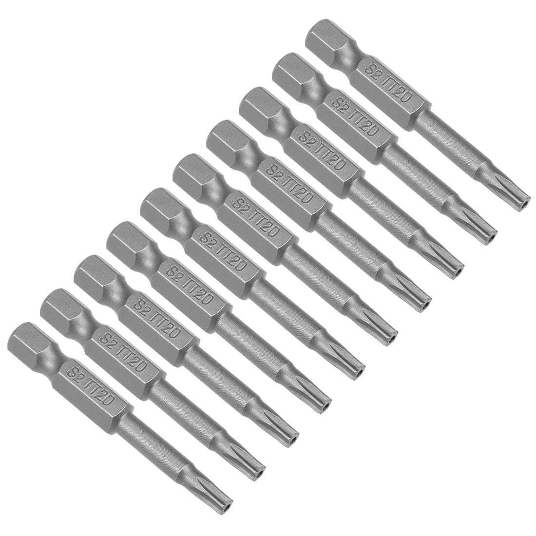 Harfington 10pcs 50mm 1/4" Hex Shank TT20 Magnetic Torx Head Security Screwdriver Bits S2