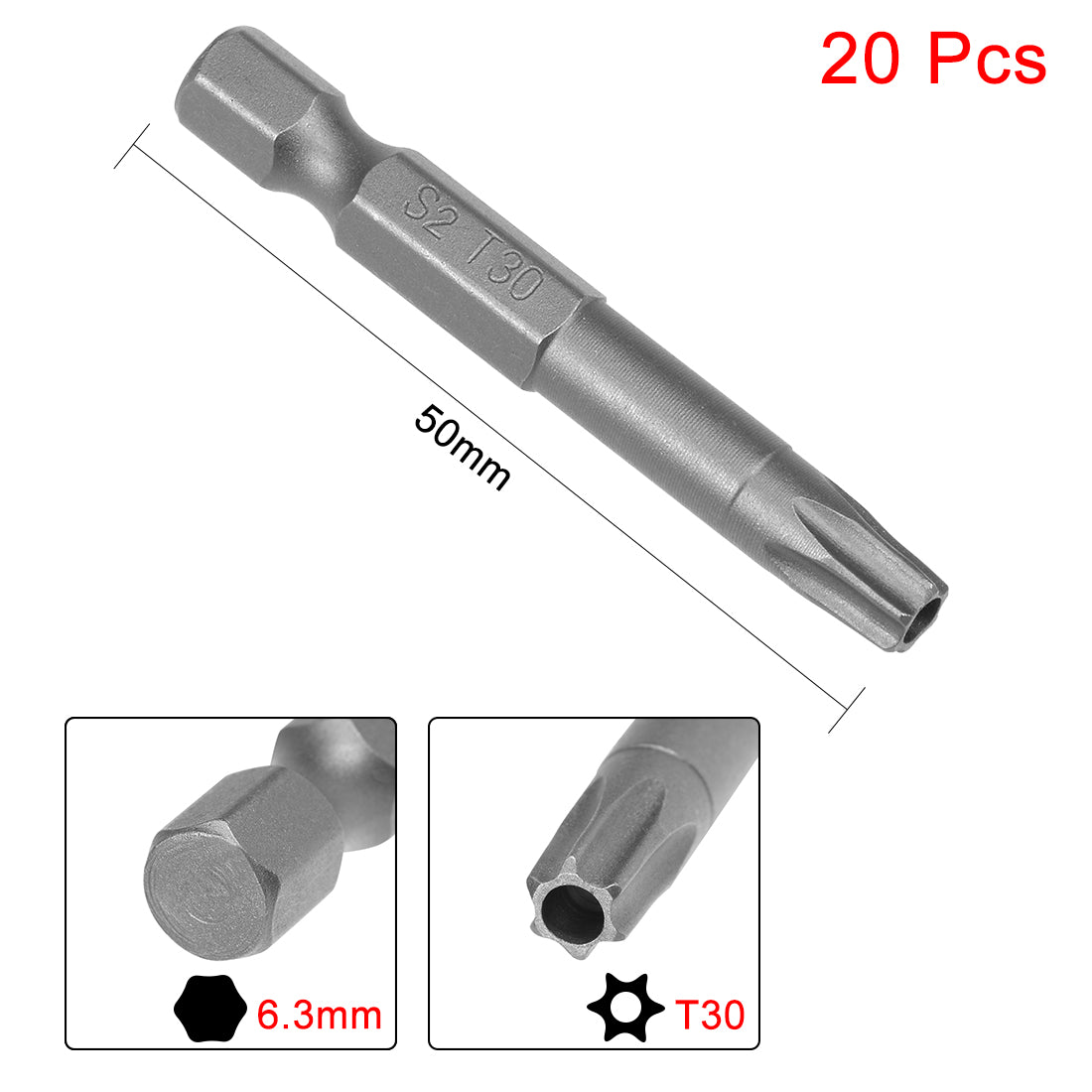 Harfington 1/4" Hex S2 Magnetic Torx Head Screwdriver Bits