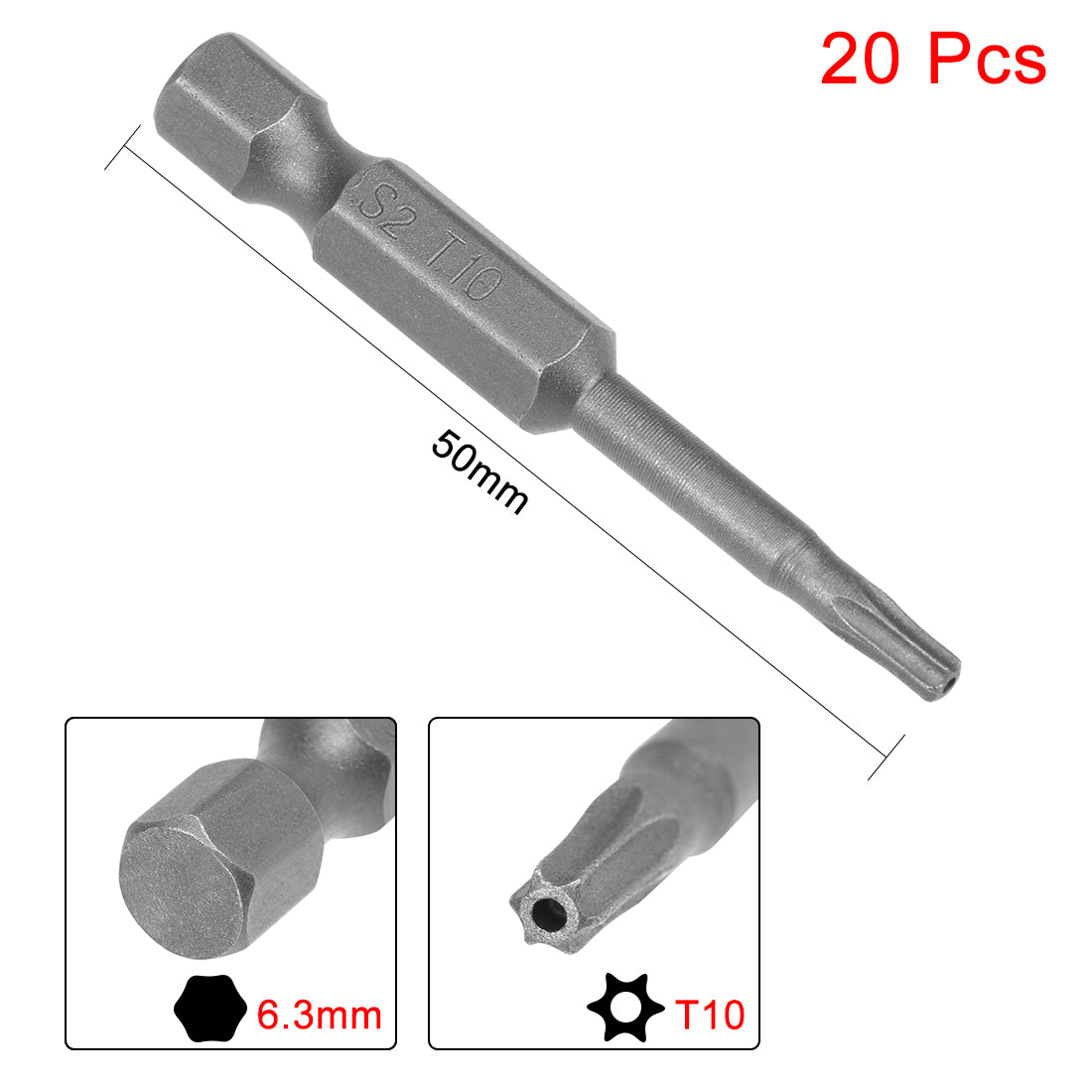 Harfington 1/4" Hex S2 Magnetic Torx Head Screwdriver Bits
